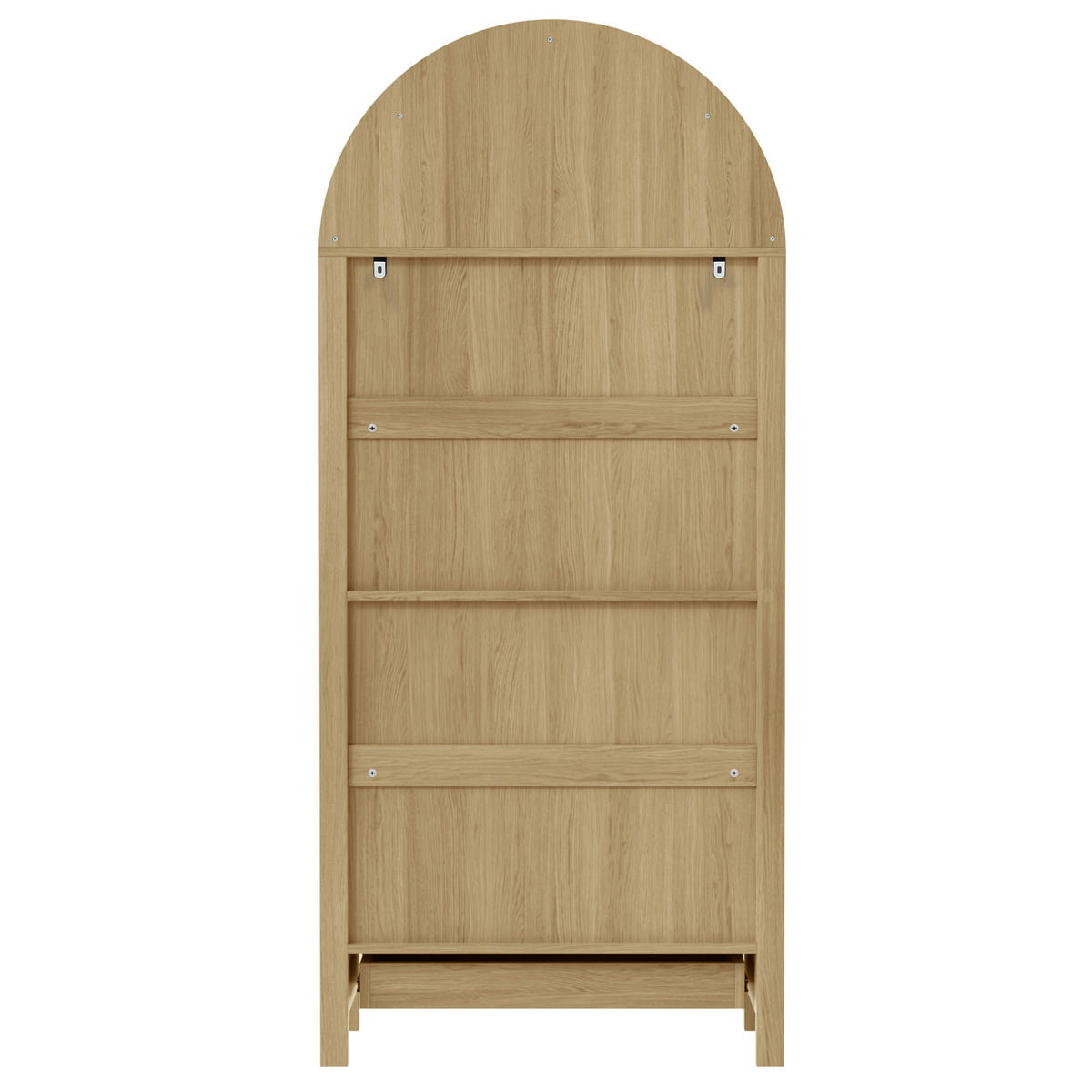 HIGHBOARD Bogen-Design Holzoptik mit Acryl-Türen & Schublade - Naturfarben, Holzwerkstoff (75/170.5/35cm) - Urban Meuble