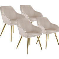 ESSZIMMERSTUHL Marilyn,58 x 62 x 82 cm,taupe/gold - Taupe/Goldfarben, Textil (58/82/62cm) - tectake