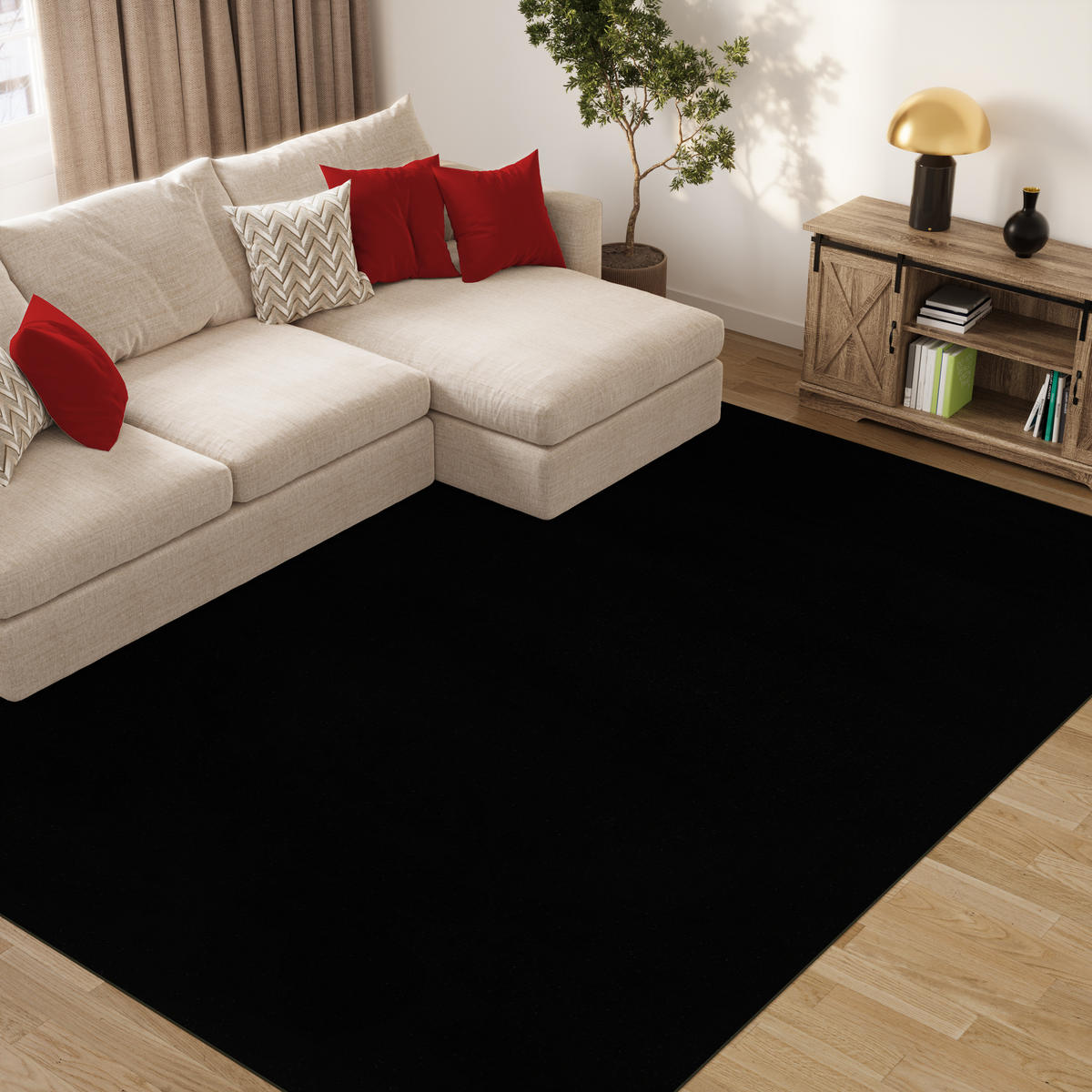 TEPPICH Mono Schwarz 300/400 cm - Schwarz, Kunststoff (300/400cm) - Tapiso