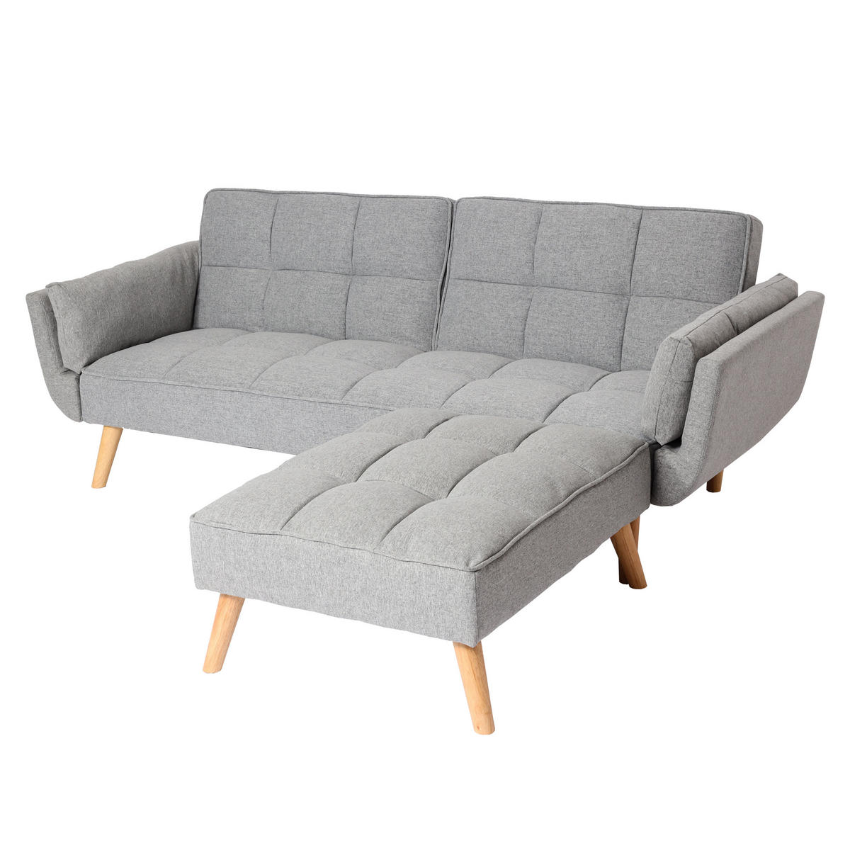 SCHLAFSOFA Hellgrau - Hellgrau, Textil (218/175cm) - MCW