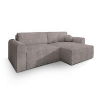 ECKSOFA FIANO P Beige Kordstoff mit Schlaffunktion - Beige, Holz (245/148cm) - MASSENO