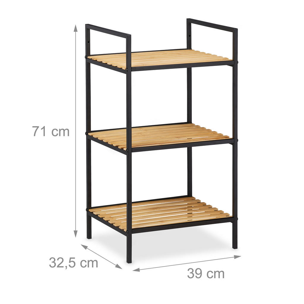Thumbnail - Relaxdays Standregal, Mehrfarbig, Holz, Metall, 39x71x32.5 cm, Wohnzimmer, Regale, Bücherregale