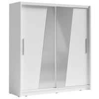 SCHIEBETÜRENSCHRANK Bergamo weiß 205 cm / 62,5 cm / 215 cm - Weiß, Holz/Holzwerkstoff (205/215/63cm) - Feldmann-Wohnen