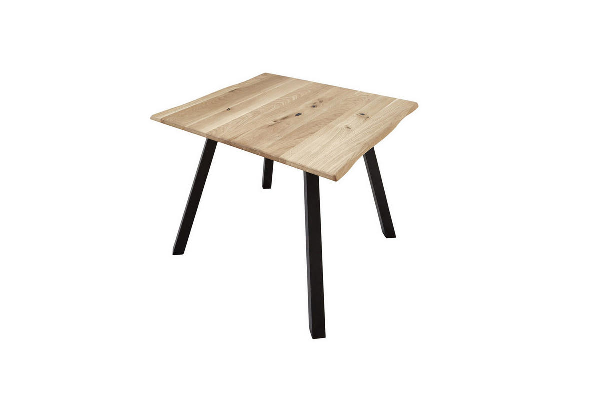 ESSTISCH EDIK - Beige/Schwarz, Holz/Metall (80/80/77cm) - SAM