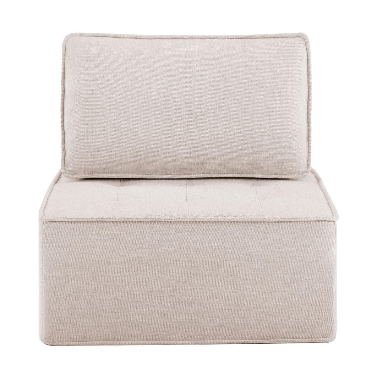 SESSEL 81/81/81 cm mit flexibler Kombination, ergonomischem Komfort und Leinenbezug, Beige - Beige, Holzwerkstoff (81/81/81cm) - Redom