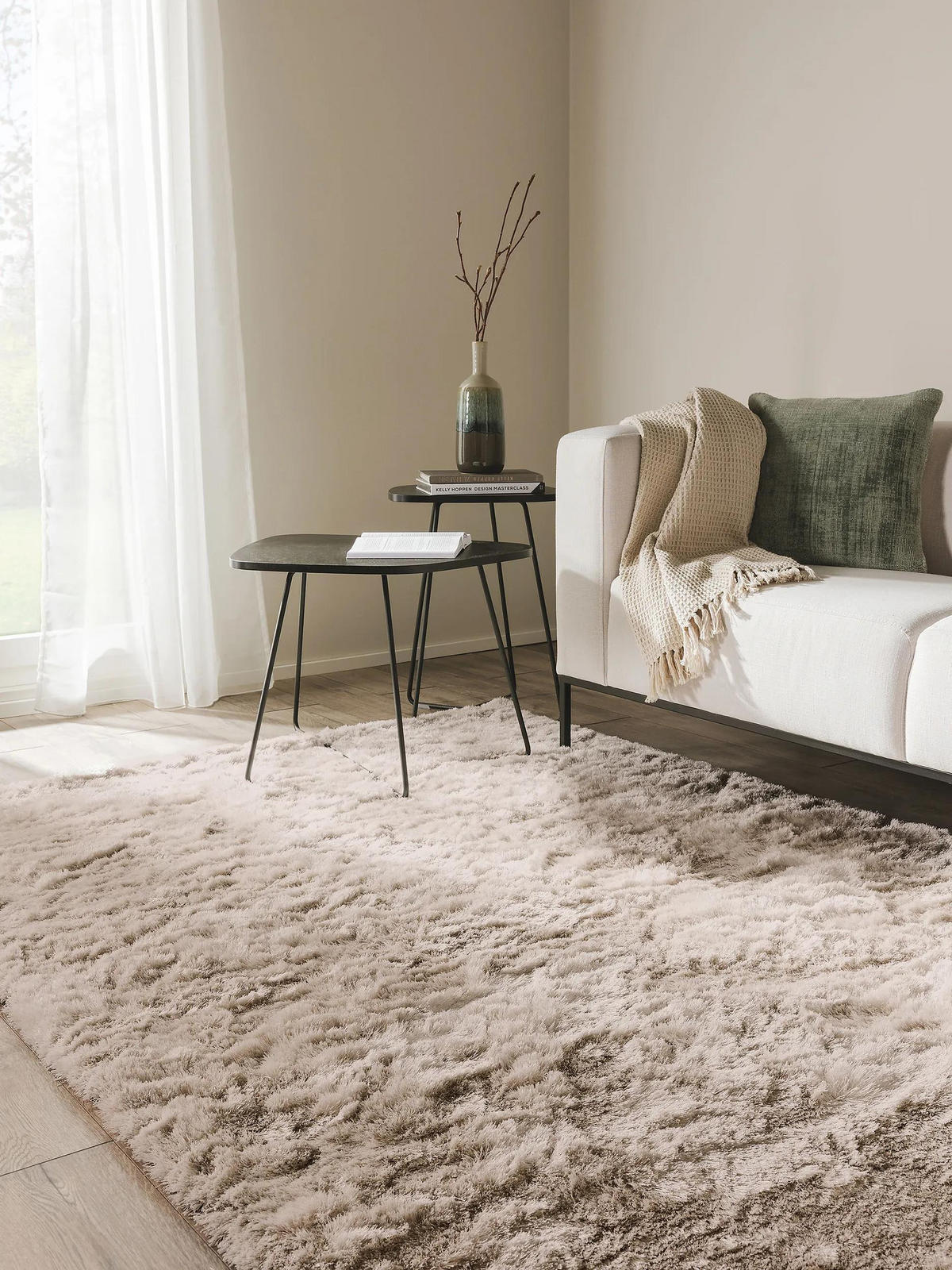 HOCHFLORTEPPICH Whisper Beige 140x200 cm - Beige, Kunststoff/Textil (140/200cm) - benuta Nest
