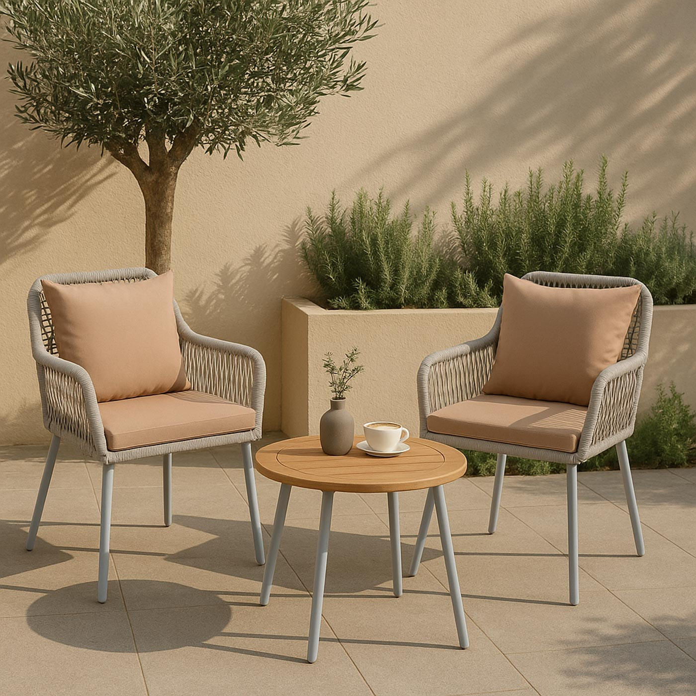 GARTENSTUHL Grau, Taupe - Taupe/Grau, Textil (54/81/62cm) - MCW
