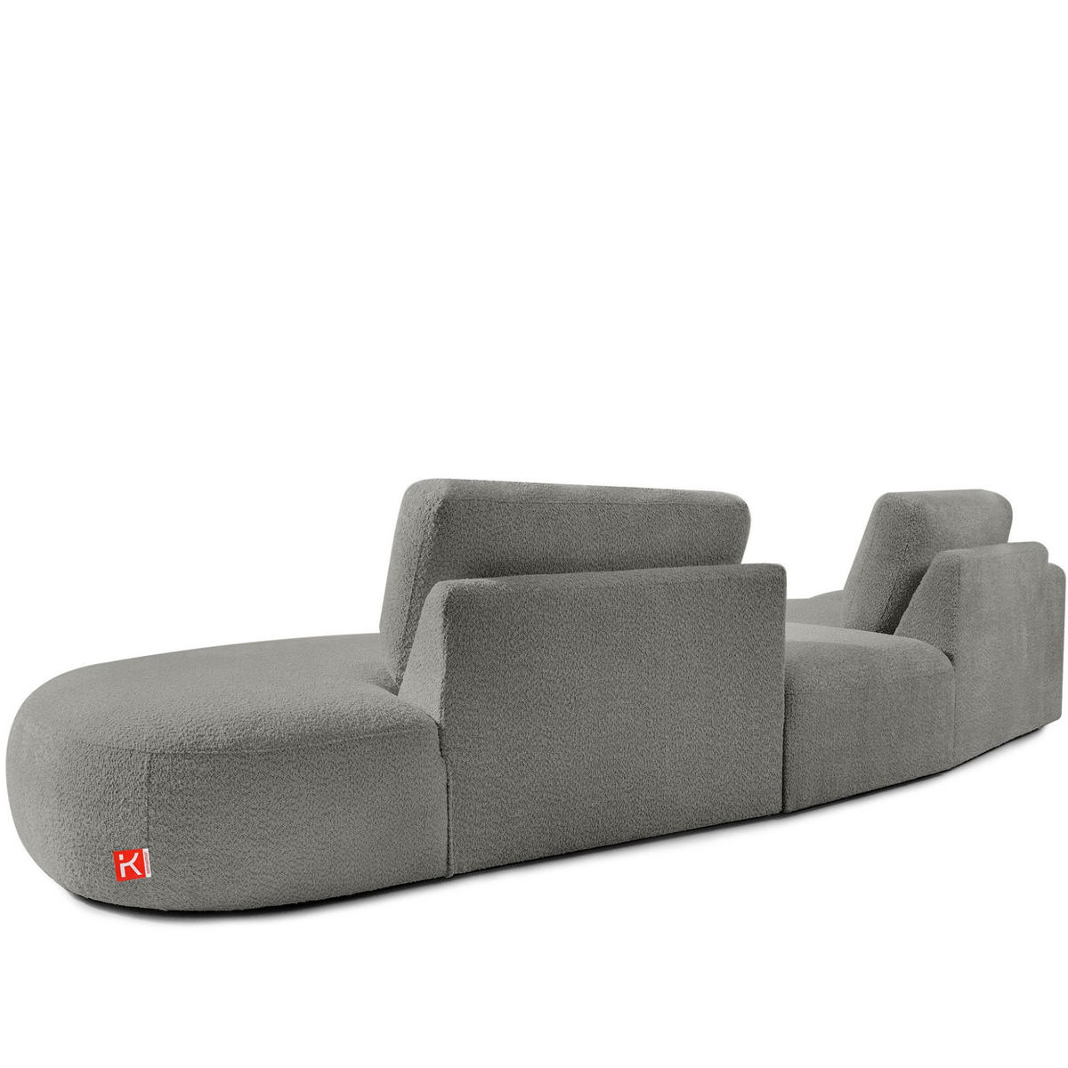 4-SITZER ECKSOFA ZUCCO Boucle rechts, Grau - Grau, Textil (350/84/105cm) - KONSIMO®