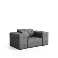 SESSEL Chantal - Grau, Holzwerkstoff/Textil (121/78/96cm) - Fun Möbel