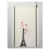 GESCHIRRTUCH Eiffel Cœurs ekrü 50 x 70 cm - Weiß, Textil (70/50cm)