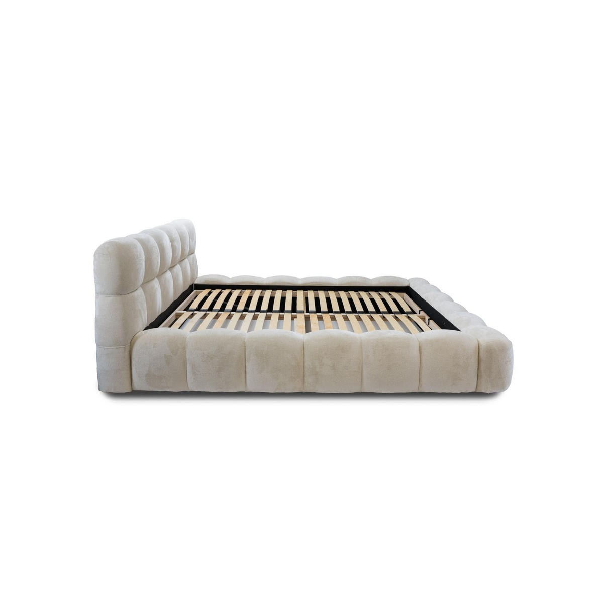 POLSTERBETT Aurelia - Creme, Holzwerkstoff/Textil (160/200cm) - Fun Möbel