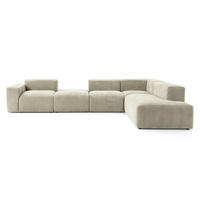 5-SITZER modulares Ecksofa HEAVEN SET 5 Rechts, Breite 380 cm Webstoff Olivgrün - Schwarz/Olivgrün, Holz/Kunststoff (245/380cm) - Muffo