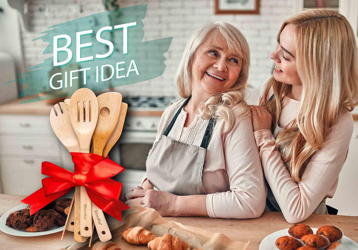 KÜCHENUTENSILIEN Set aus Holz 7-teilig - Beige, Holz - BlauKe