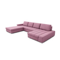 WOHNLANDSCHAFT VERONA U-Form mit Schlaffunktion, Bettkasten und Wellenfederung – Großzügiges Ecksofa 387 cm - Rosa, Kunststoff (387/85/213cm) - Wohnideebilder