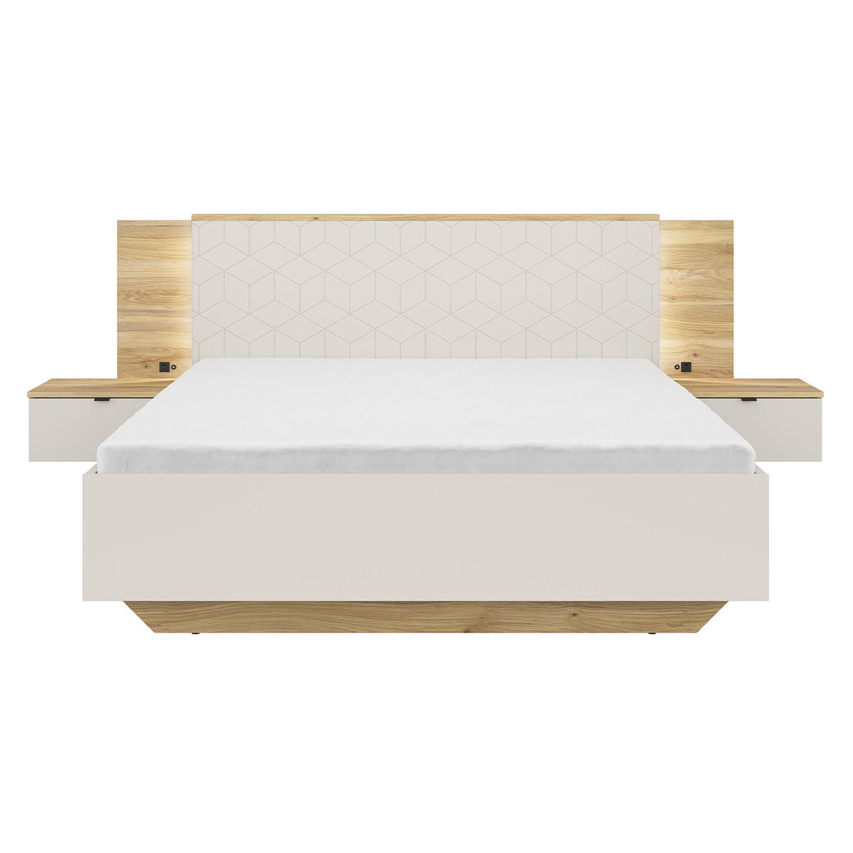 BETT 160/200 Naya Kaschmir - Beige, Holzwerkstoff (160/200cm) - Petits-meubles