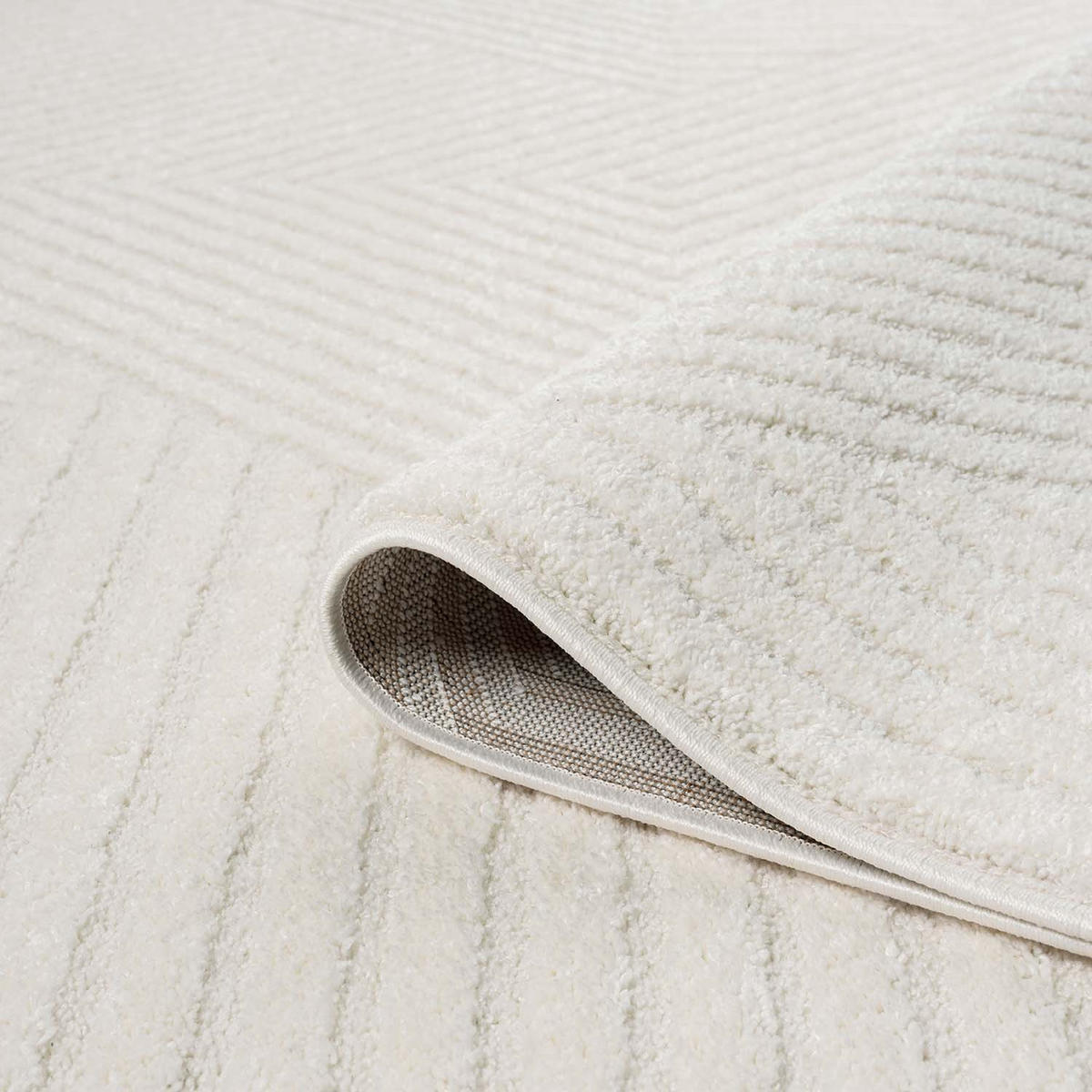 KURZFLOR-TEPPICH Lounge 0632 Creme 120x170 cm - Creme, Textil (120/170cm) - carpet city