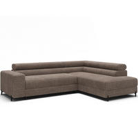 ECKSOFA COLESIO L-Form, Schlaffunktion, Bettkasten, verstellbare Kopfstützen, Wellenfederung, Metallfüße, breiter Cordstoff - Beige/Schwarz, Kunststoff/Metall (204/269cm) - Wohnideebilder