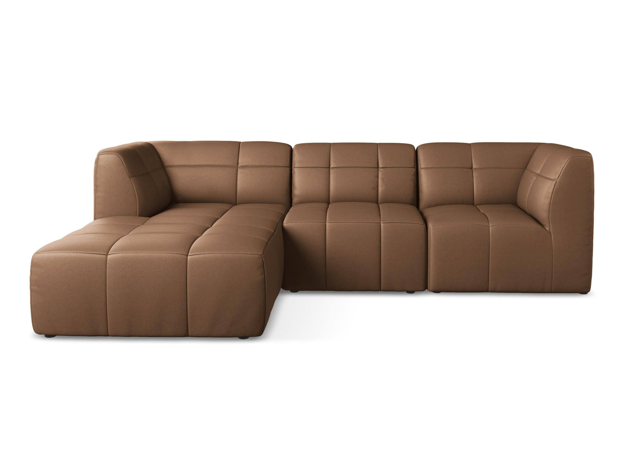 ECKSOFA Links Kunstleder Braun - Schwarz/Mokka, Holzwerkstoff/Kunststoff (266/175cm) - Makamii
