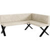 ECKBANK ERIC_X - Creme, Textil (128/168cm) - Meblini