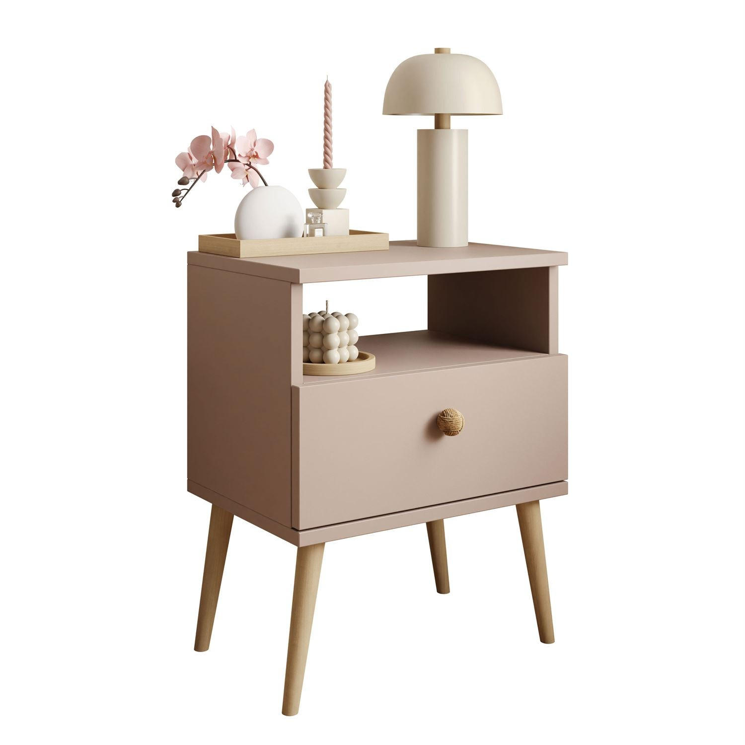 NACHTTISCH HARMONY Macchiato - Cappuccino, Holzwerkstoff (44/56/31cm) - Lookway