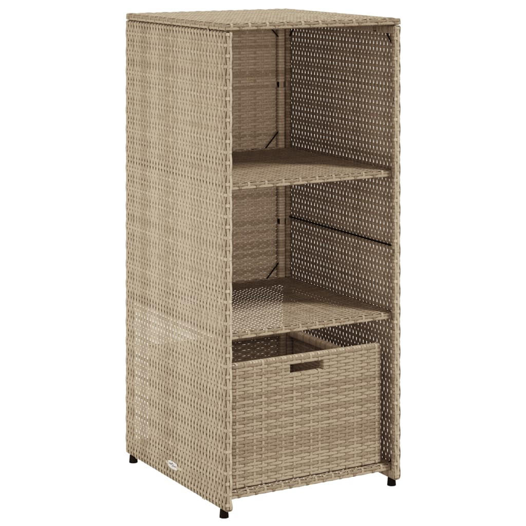 GARTENSCHRANK Beige 50x55x115 cm Poly Rattan - Beige, Kunststoff (50/115/55cm) - furnicato