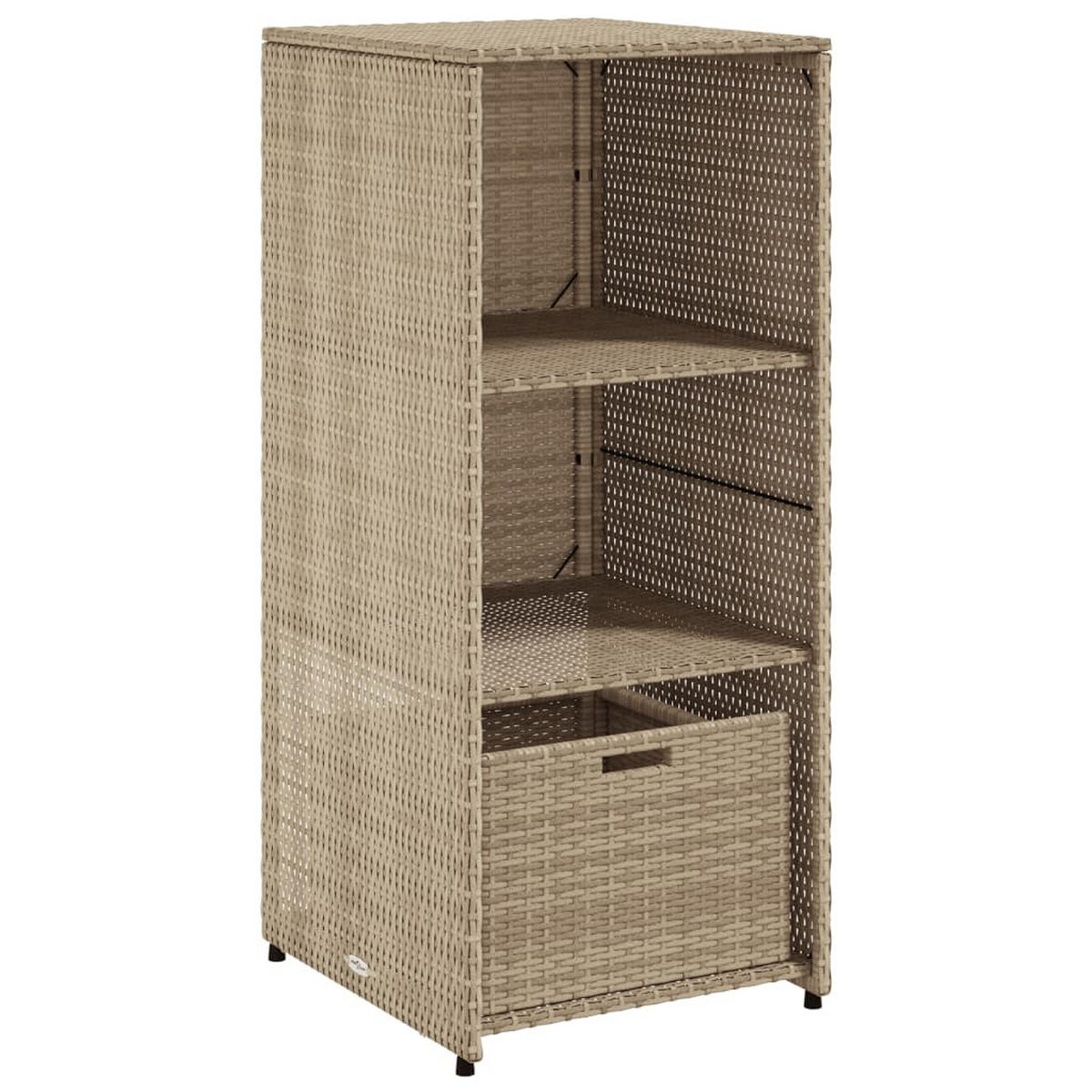 GARTENSCHRANK Beige 50x55x115 cm Poly Rattan - Beige, Kunststoff (50/115/55cm) - furnicato