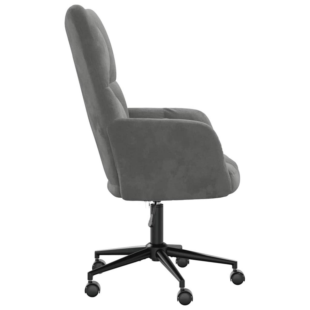 RELAXSESSEL Dunkelgrau Samt - Dunkelgrau/Silberfarben, Textil/Metall (61.5/102/69cm) - vidaXL