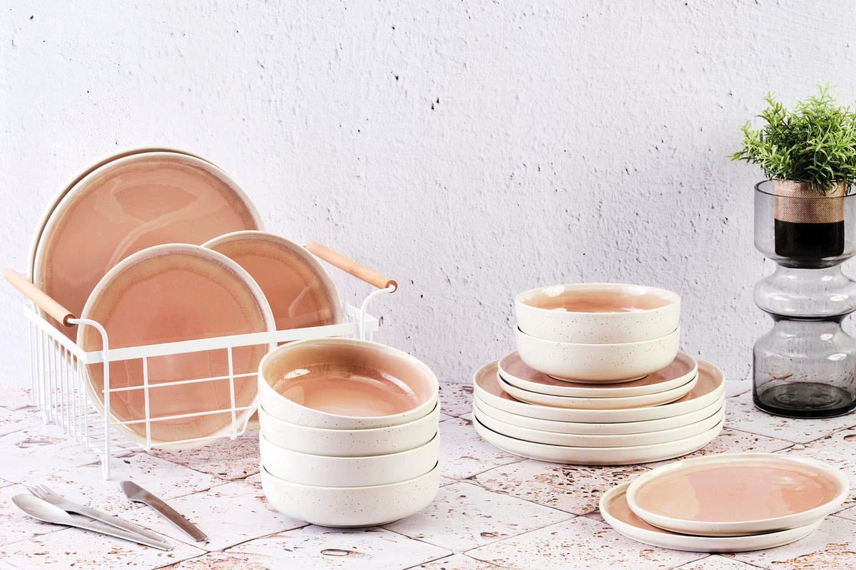 SERVICE Die Essentials Oxygen - 18 Teile -Puderrosa - Pink, Keramik (1/1/1cm) - Björn