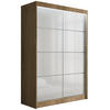 KLEIDERSCHRANK PEKA III mit LED - 120 cm - Braun|Weiß - Braun/Weiß, Holzwerkstoff (120/215/61cm) - ALTDECOR