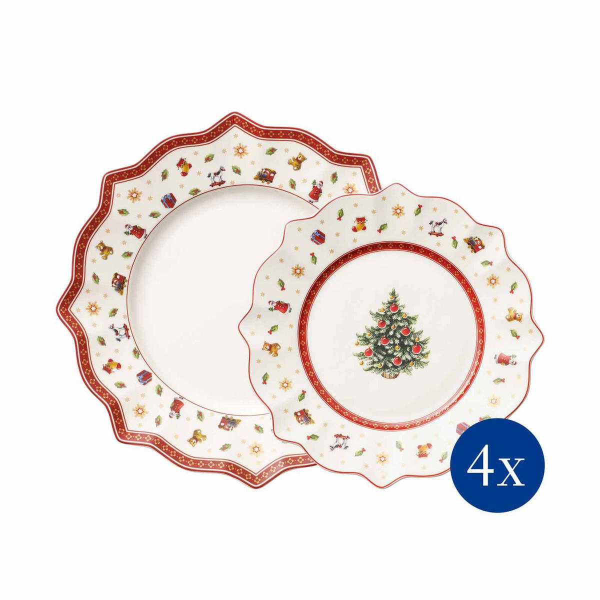 TELLER-SET Toy's Delight weiß-rot - Rot/Weiß, Keramik (30.5/17/30.5cm) - Villeroy & Boch