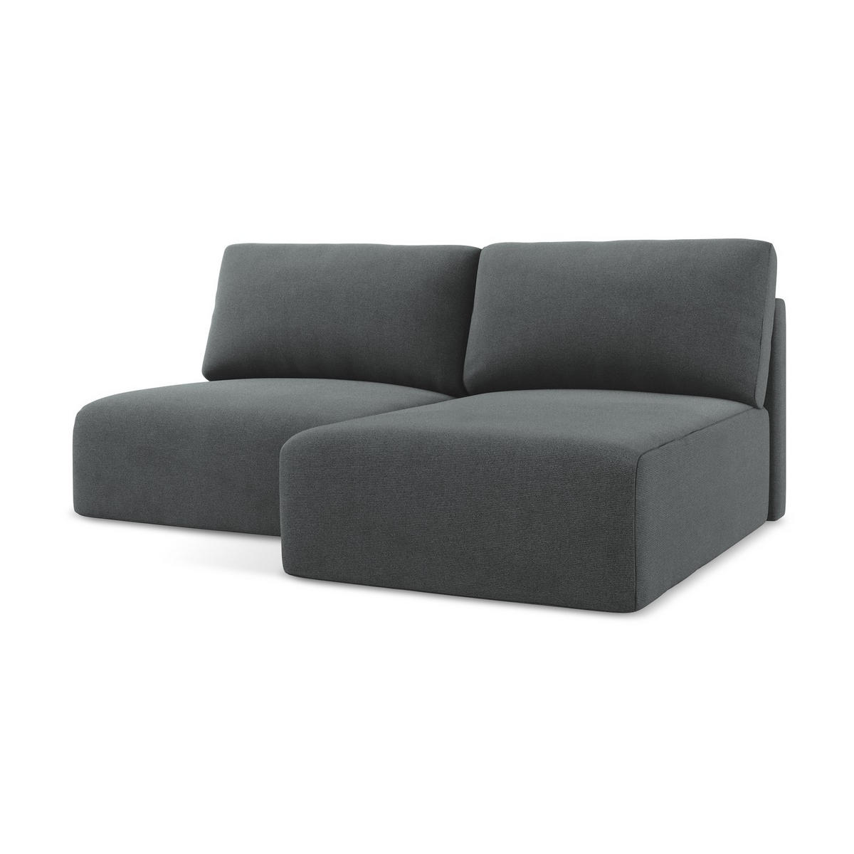 ECKSOFA mit Schlaffunktion rechts Strukturstoff Stoff Grau - Schwarz/Grau, Kunststoff/Textil (210/149cm) - LaMiaSofa