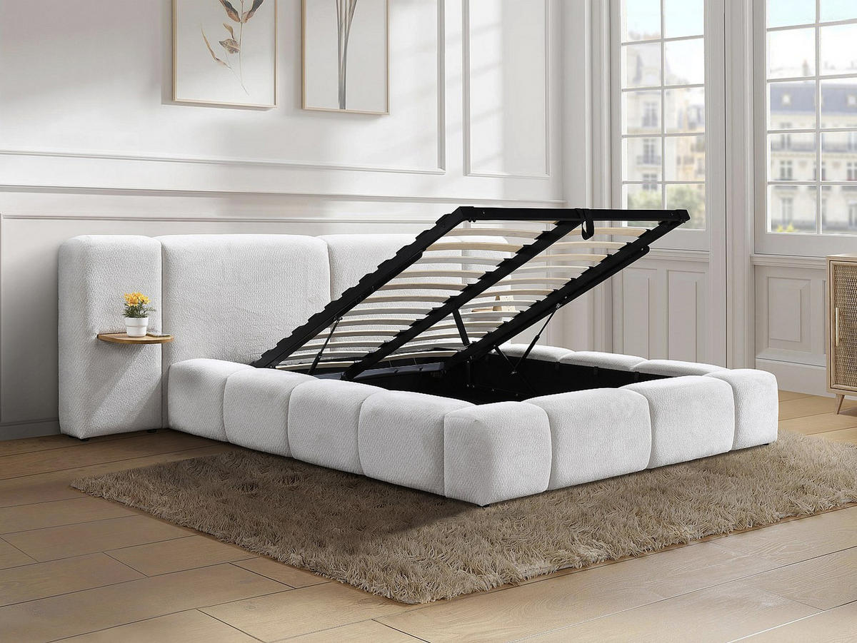 BETT mit Bettkasten - 246cm x 300cm - Polyester - beige - VILACO - Beige, Textil (300/246cm) - Vente-Unique