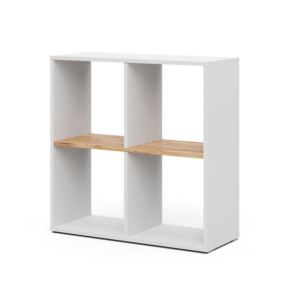 RAUMTEILER Tetra Weiß/Goldkraft Eiche 72 x 72.6 cm - Honigeiche/Weiß, Holzwerkstoff (72/72.6/29cm) - Vicco