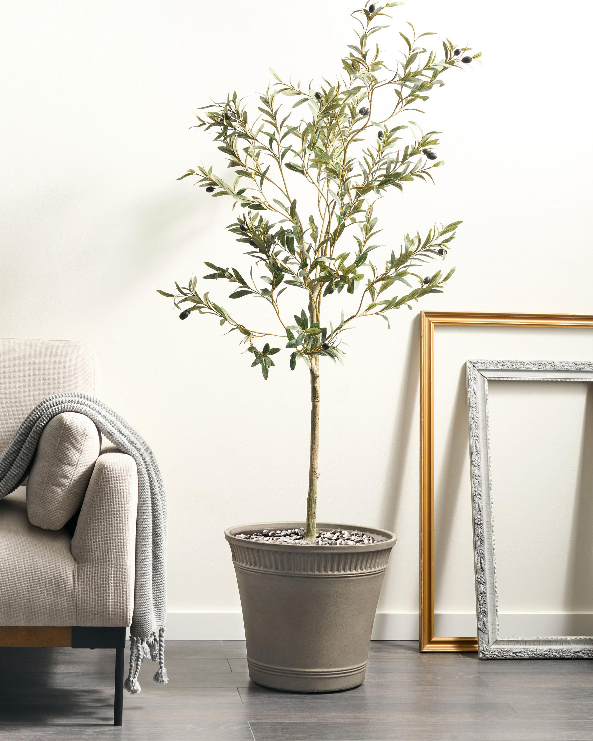 BLUMENKÜBEL Grau Cistus - Grau, Kunststoff (38cm) - Beliani