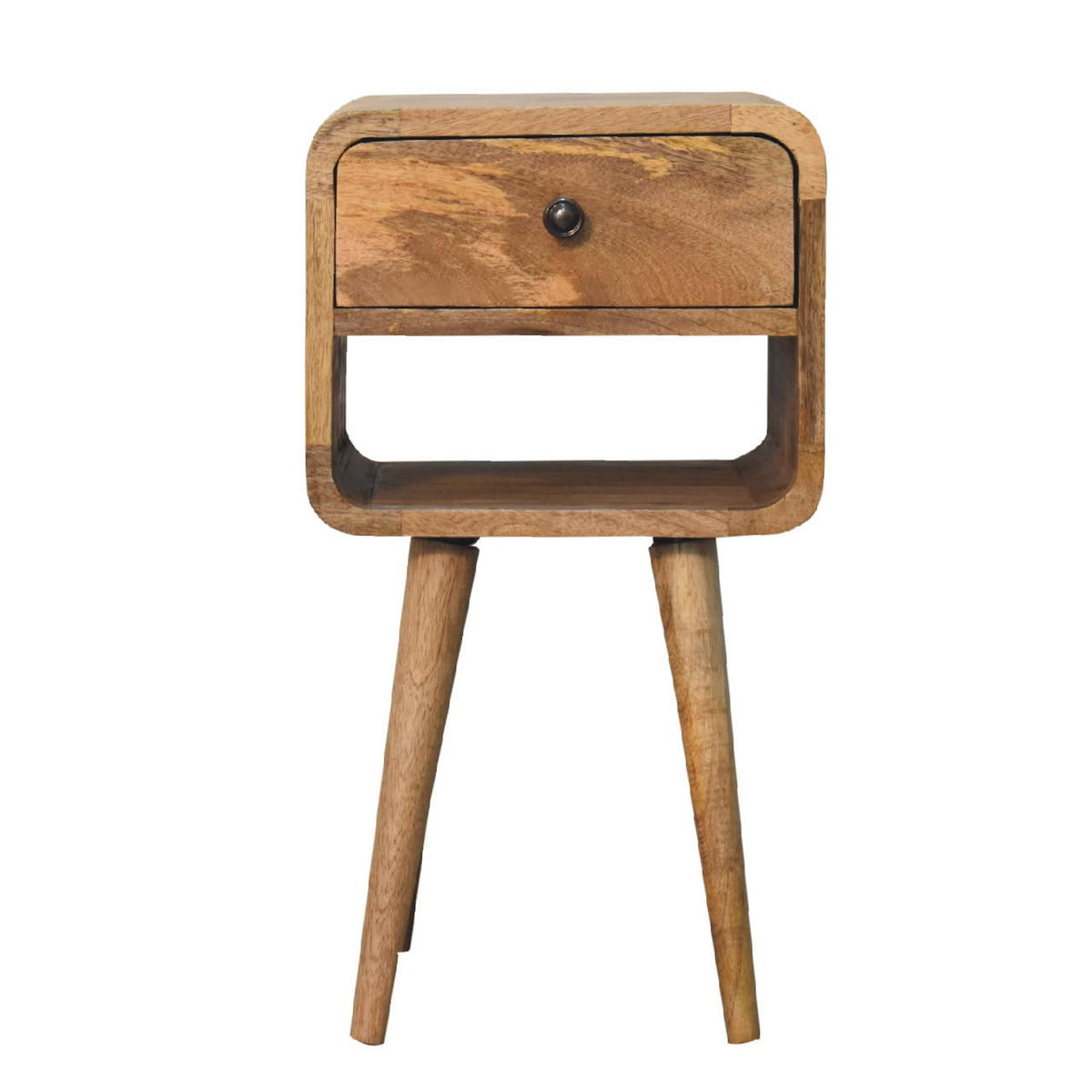 NACHTTISCH mit einer Schublade - Eichefarben/Messingfarben, Holz/Metall (30/55/30cm) - Artisan Furniture