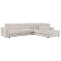 ECKSOFA Savona Beige breiter Cord - rechts - Beige/Schwarz, Kunststoff/Textil (249/316cm) - MKS