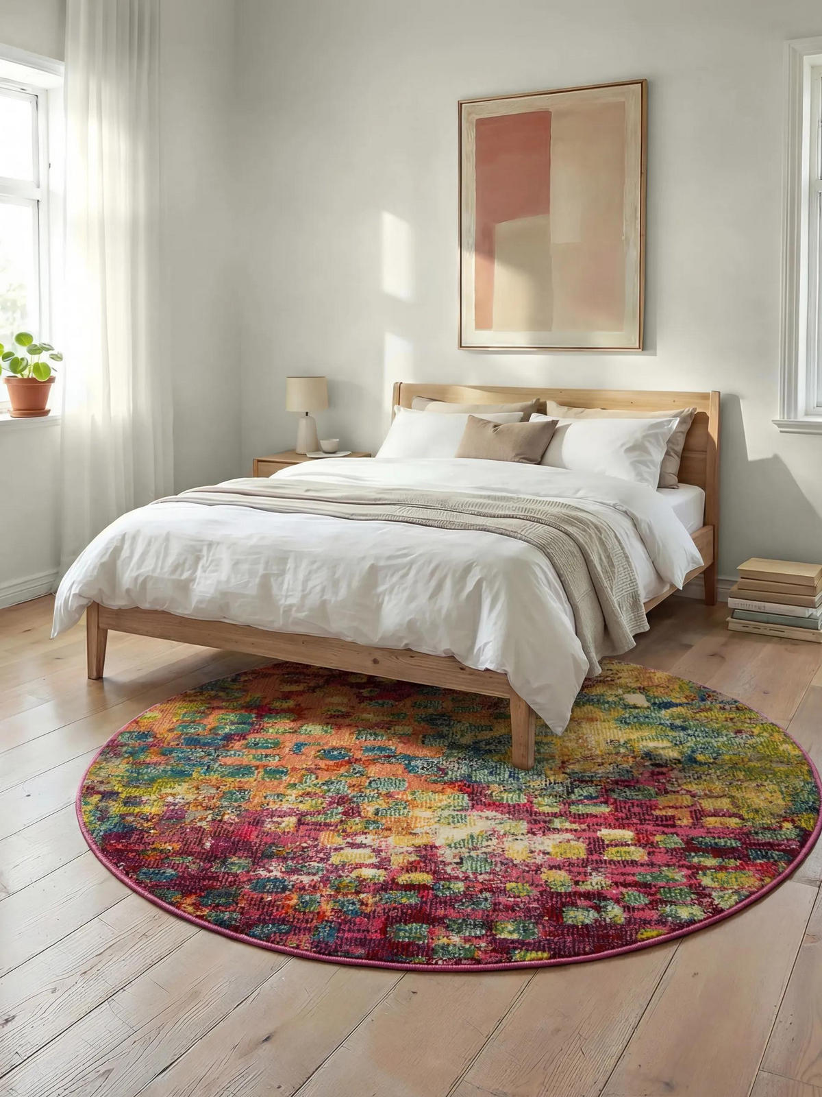 KOBEREC Casa Viacfarebné ø 120 cm - viacfarebná, textil/prírodné materiály (120/120cm) - benuta Nest