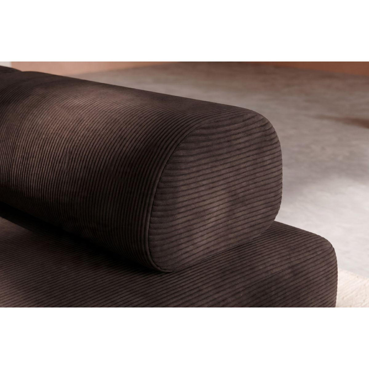 2-3-SITZER-SCHLAFSOFA aus braunem Cord - Braun, Textil (95/70.5/190cm) - Kimo