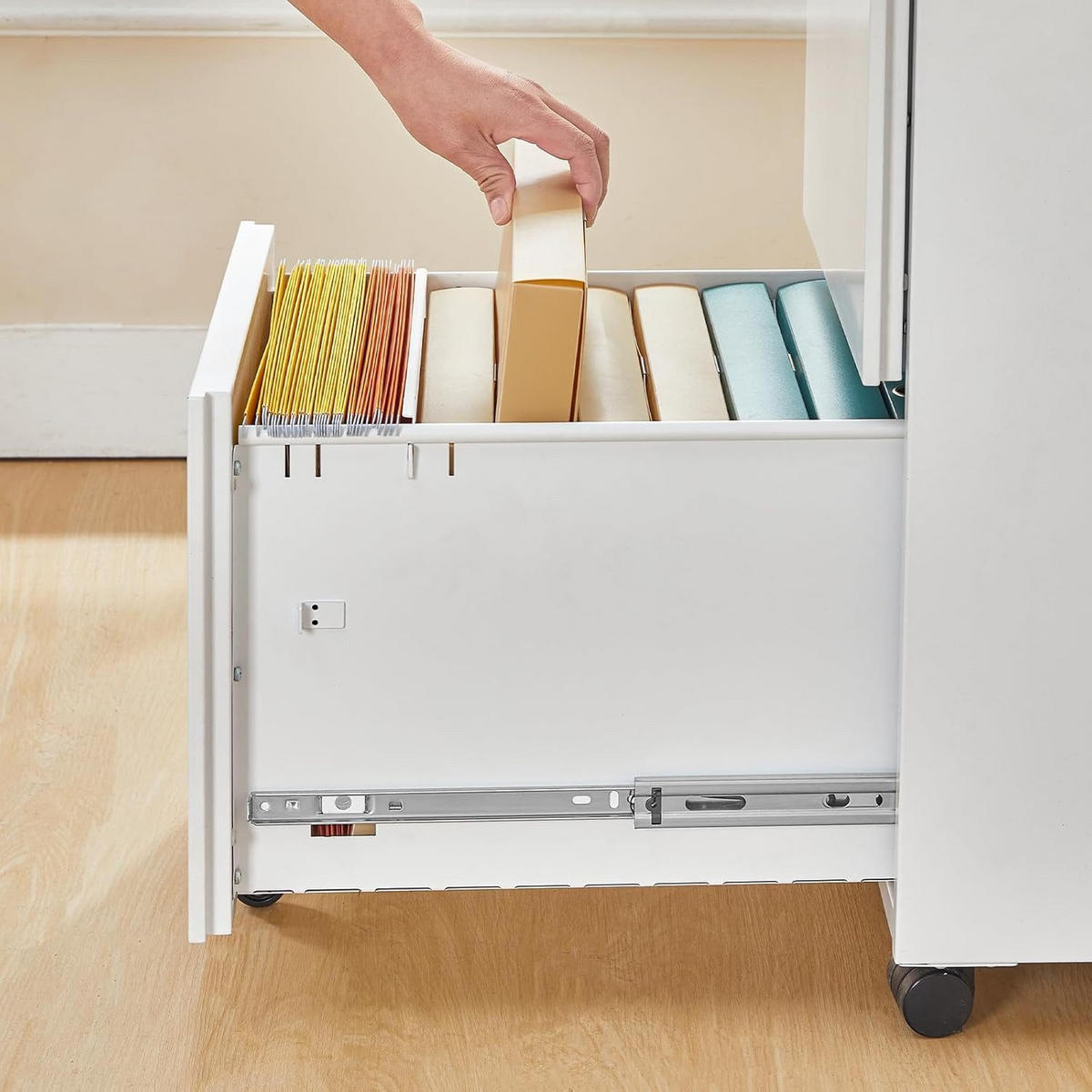 AKTENSCHRANK Weiß mit 2 Schubladen - Weiß, Metall (52/67/39cm) - Hoobro