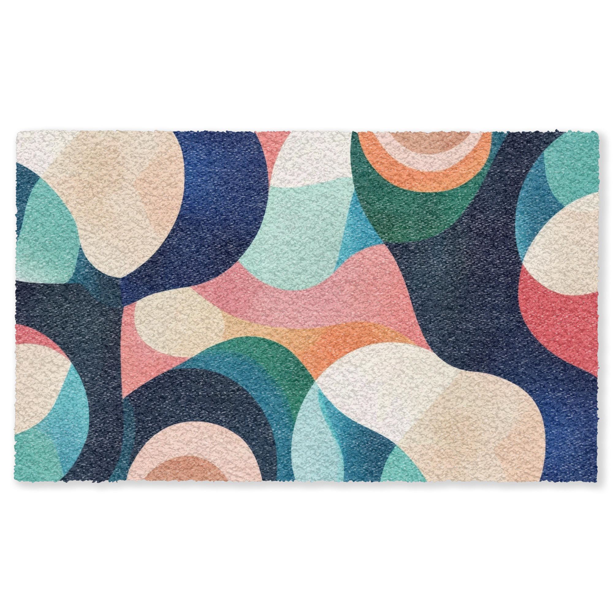 FUSSMATTE Abstrakt - Blau - Rosa Fußabtreter 150x90 cm - Multicolor, Kunststoff (150/90cm) - MuchoWow