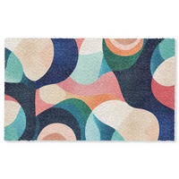 FUSSMATTE Abstrakt - Blau - Rosa Fußabtreter 150x90 cm - Multicolor, Kunststoff (150/90cm) - MuchoWow