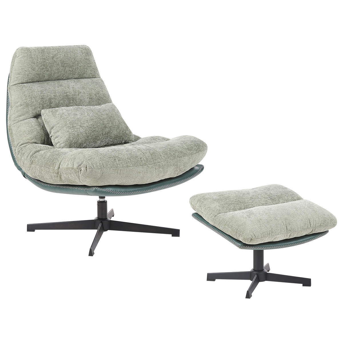 SESSEL Hellgrün Tovik - Schwarz/Grün, Textil (82/89/55cm) - Beliani
