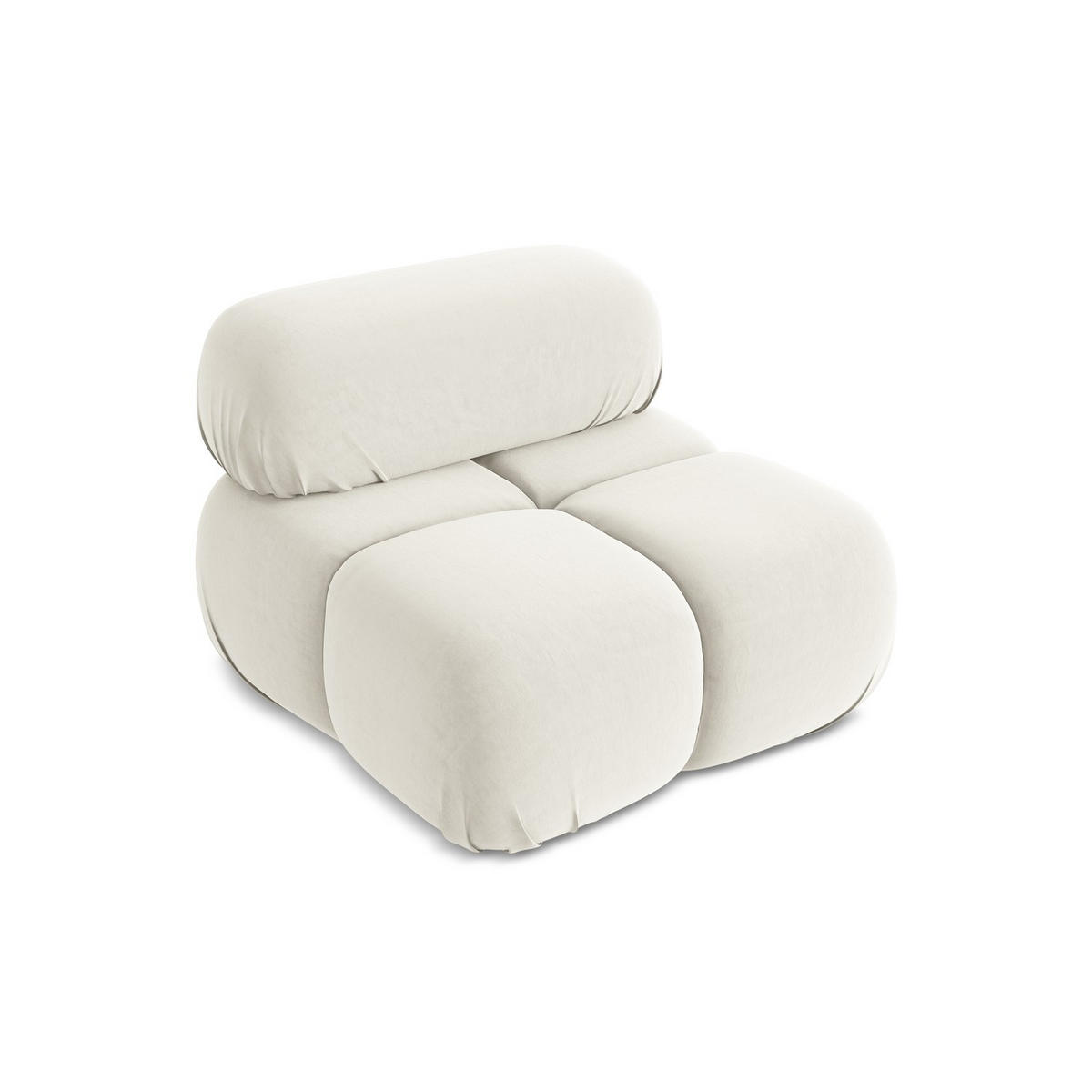 SESSEL Samt Stoff Beige - Beige/Creme, Kunststoff/Textil (96/70/95cm) - LaMiaSofa