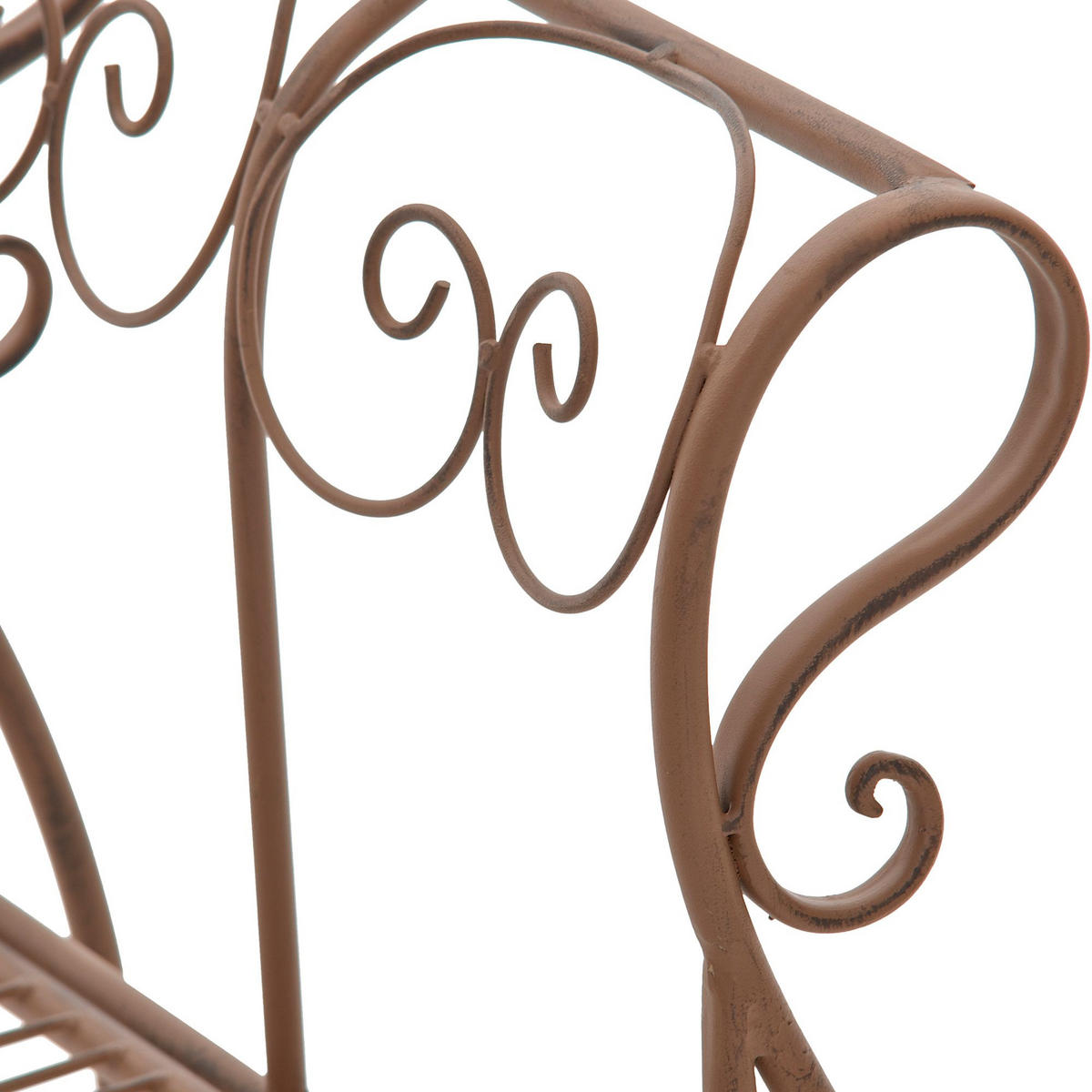GARTENBANK 128/46 cm Metall Antik Braun - Braun, Metall (128/94/46cm) - CLP