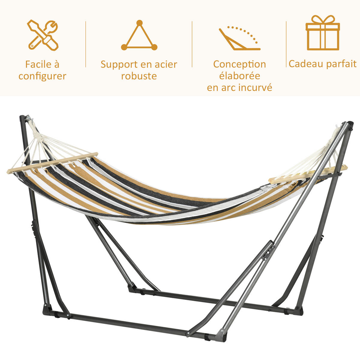 HÄNGEMATTE DE-13577 2-in-1 mit Wäscheständerfunktion Mehrfarbig - Grau, Metall (100/94/270cm) - ComfortXL