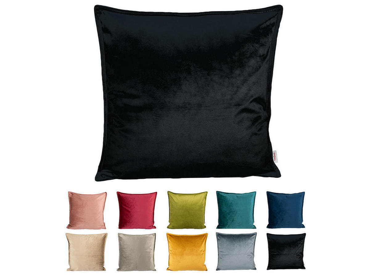 KISSENHÜLLE Samt&Sonders schwarz 45/45 cm - Schwarz, Textil (45/45cm) - beties Heimtextil