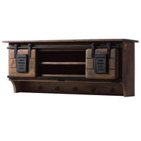 WANDGARDEROBE Mango 115x30x45 braun lackiert RAILWAY #459 - Dunkelbraun, Holz (115/45/30cm) - Massivmoebel24