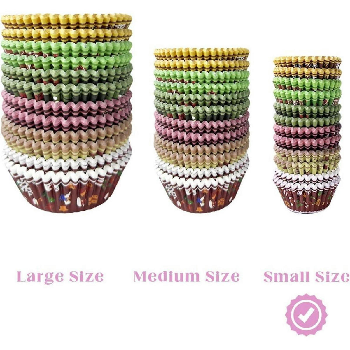 MUFFINFÖRMCHEN 300 Stück Set Weihnachtsmotiv Mini - Multicolor, Papier (3.1/2.1/3.1cm)