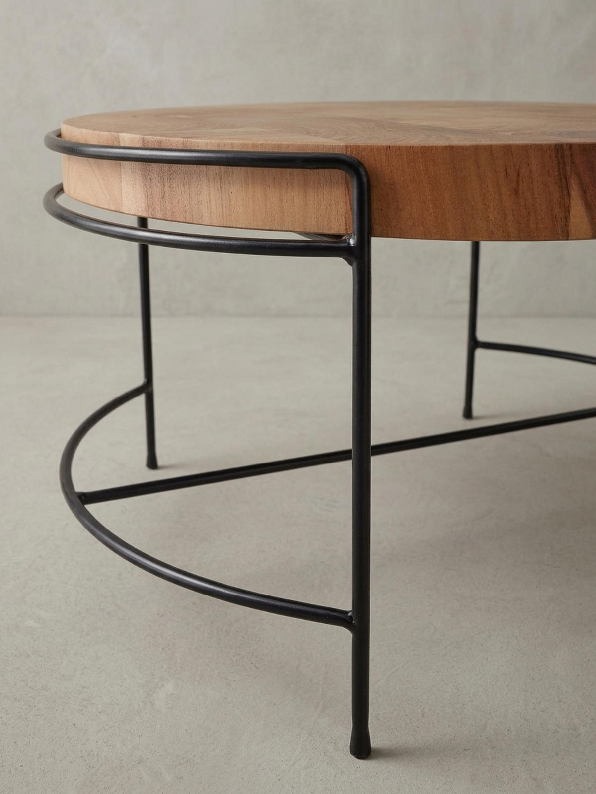 COUCHTISCH Industrial, Akazienholz Mattschwarz Metallgestell, 62x40x62 cm - Beige/Schwarz, Holz/Metall (62/62/40cm) - KADIMA DESIGN