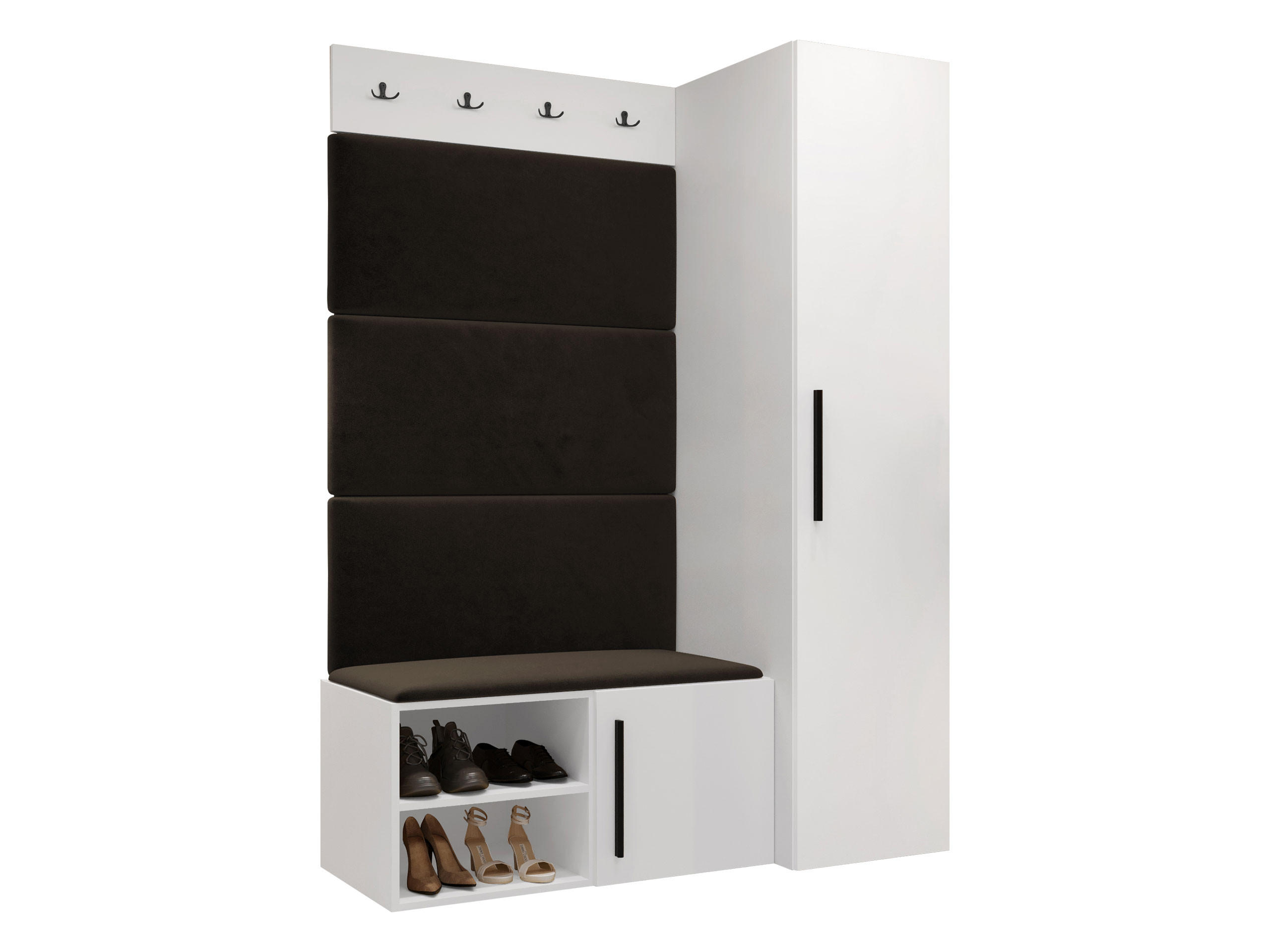 MOBILIER PENTRU HOL Medi II - maro/alb, material plastic/compozit lemnos (40/191/50cm) - MIRJAN24
